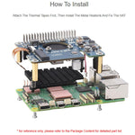 WAVESHARE For Raspberry Pi 5 PCIe To M.2 Adapter With PoE Function Supports NVMe Protocol M.2 Solid State Drive, With Connector Pins, No Connector Pins