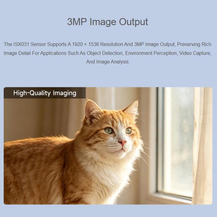 Modulo fotocamera MIPI ISX031 da 3 MP per schede Raspberry Pi e Jetson standard., 35301