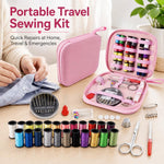 Kit da cucito da viaggio 79 in 1 con custodia con cerniera, set portatile per riparazioni di cucito a mano per principianti., 79 In 1