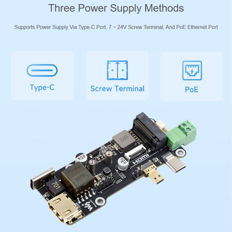 Adattatore multifunzione da PCIE a M.2 per Raspberry Pi con uscita 4K e alimentazione PoE integrata., 35344