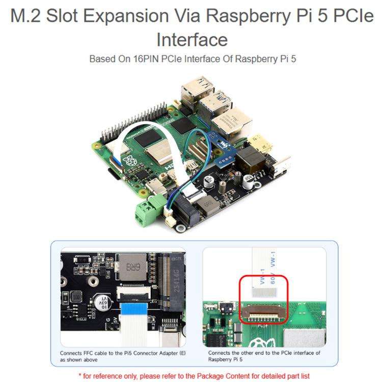Adattatore multifunzione da PCIE a M.2 per Raspberry Pi con uscita 4K e alimentazione PoE integrata., 35344