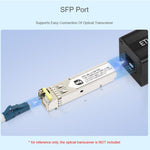 Convertitore fibra-Ethernet SFP Gigabit con negoziazione automatica WAVESHARE, chip controller RTL8213B, With PoE, No PoE