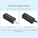 Convertitore fibra-Ethernet SFP Gigabit con negoziazione automatica WAVESHARE, chip controller RTL8213B, With PoE, No PoE