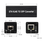 Convertitore fibra-Ethernet SFP Gigabit con negoziazione automatica WAVESHARE, chip controller RTL8213B, With PoE, No PoE