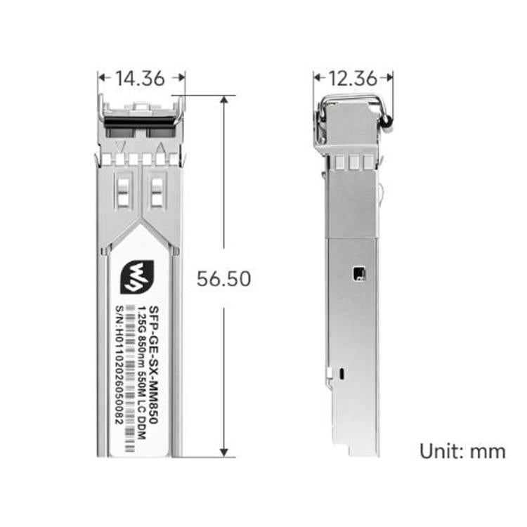 Ricetrasmettitore ottico SFP Gigabit WAVESHARE con connettore LC, supporta la funzionalità hot-swappable e la modalità plug-and-play., Multimode, Single-mode