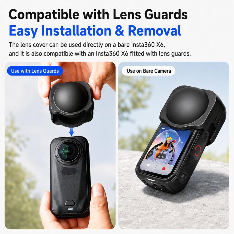 Tappo in silicone antigraffio per obiettivo Insta360 X6, copertura morbida per obiettivo della fotocamera.