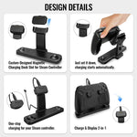 Per Steam Controller 2 / 1 JYS Stazione di ricarica e visualizzazione magnetica con supporto da tavolo, Desktop Stand