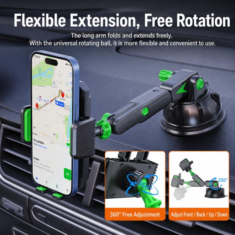 Supporto universale per telefono in silicone con ventosa, da montare in auto.