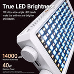 V-40 Luce video LED portatile da 40 W, temperatura colore 2500K-9000K, CRI 96+, ricaricabile, tascabile, pannello luminoso per fotografia, V-40