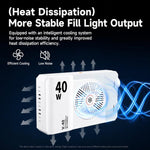 V-40 Luce video LED portatile da 40 W, temperatura colore 2500K-9000K, CRI 96+, ricaricabile, tascabile, pannello luminoso per fotografia, V-40