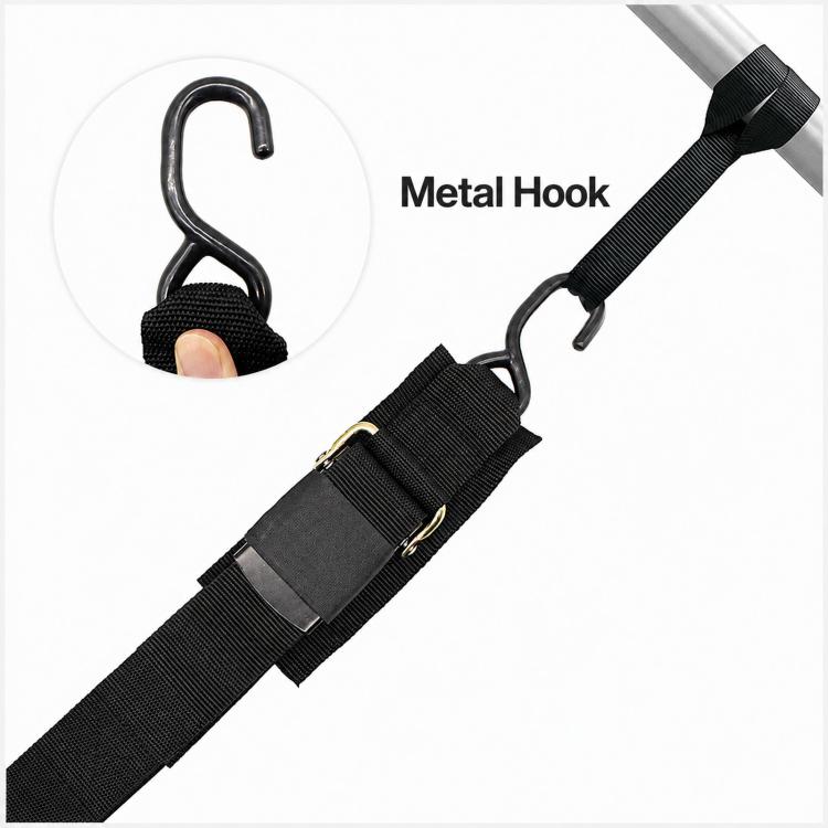 Kit di cinghie di fissaggio per specchio di poppa di imbarcazioni, portata 1200 libbre, cinghie per rimorchio marino a sgancio rapido, resistenti., Without Lock S Hook, With Lock S Hook
