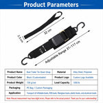 Kit di cinghie di fissaggio per specchio di poppa di imbarcazioni, portata 1200 libbre, cinghie per rimorchio marino a sgancio rapido, resistenti., Without Lock S Hook, With Lock S Hook