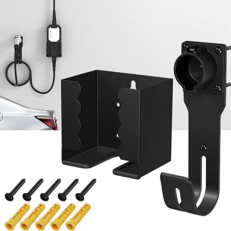 Per J1772 Standard USA Supporto per caricabatterie EV e set di staffe per centralina di controllo, fondina e organizer per cavi, Metal, Standard