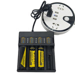 Caricabatterie universale a 4 slot per batterie al litio con indicatore del livello di carica, US Plug, EU Plug