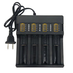 Caricabatterie universale a 4 slot per batterie al litio con indicatore del livello di carica, US Plug, EU Plug
