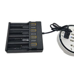 Caricabatterie universale a 4 slot per batterie al litio con indicatore del livello di carica, US Plug, EU Plug