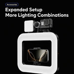 Luce ad anello ricaricabile per gabbia per fotocamera, rig video portatile per smartphone, 4400mAh, 6600mAh, 8000mAh