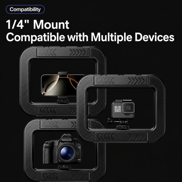 Luce ad anello ricaricabile per gabbia per fotocamera, rig video portatile per smartphone, 4400mAh, 6600mAh, 8000mAh