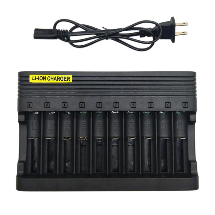 Caricabatterie intelligente a 10 slot da 4,2 V 6 A per batterie al litio 18650 / 16340, US Plug, EU Plug