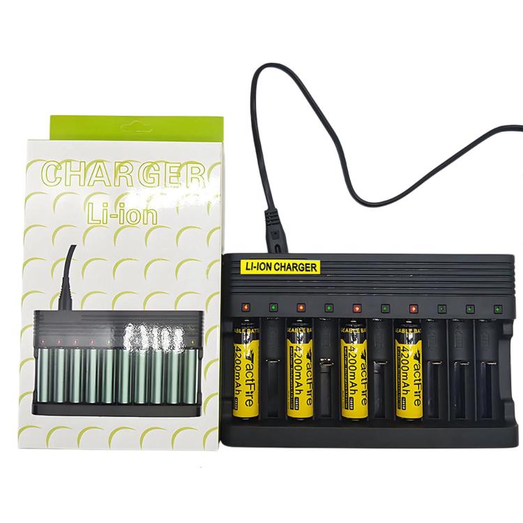 Caricabatterie intelligente a 10 slot da 4,2 V 6 A per batterie al litio 18650 / 16340, US Plug, EU Plug