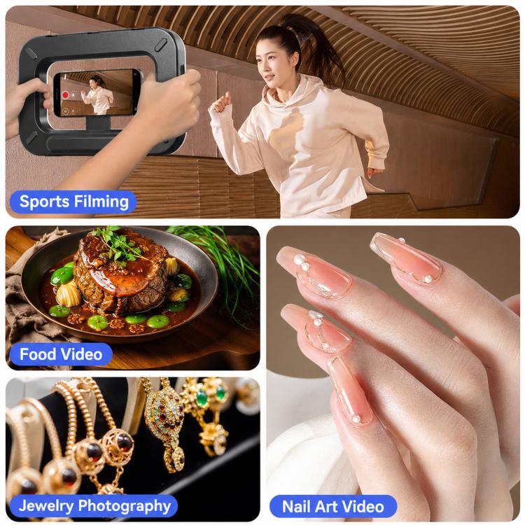 Anello luminoso ricaricabile per selfie e riprese video con smartphone, ZGRL01 Three-Color Temperature
