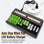 Caricabatterie per batterie al litio con schermo LCD multifunzione intelligente, US Plug, EU Plug
