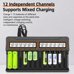 Caricabatterie per batterie al litio con schermo LCD multifunzione intelligente, US Plug, EU Plug