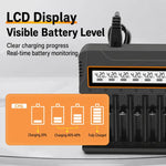 Caricabatterie per batterie al litio con schermo LCD multifunzione intelligente, US Plug, EU Plug