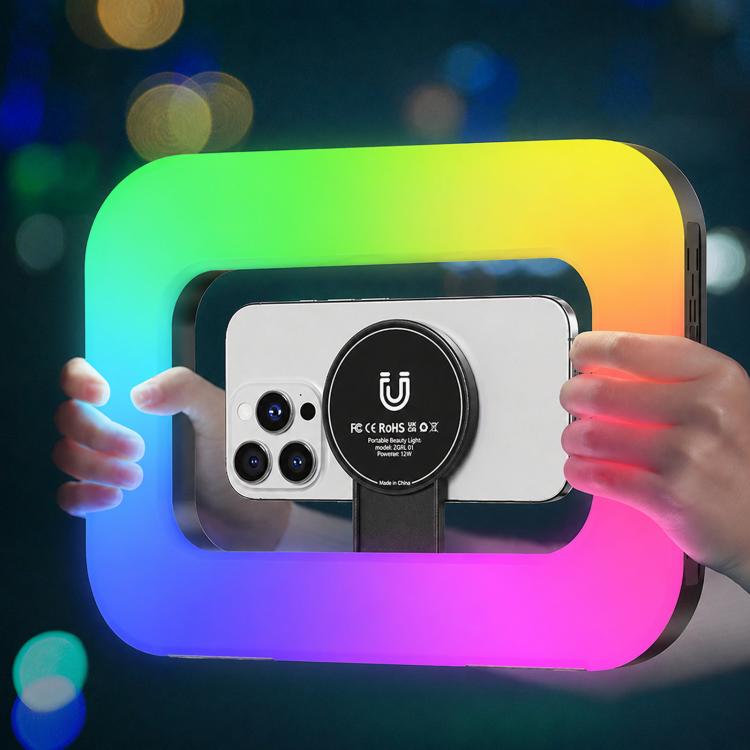 Luce video magnetica per smartphone, ricaricabile, portatile., ZGRL-01 RGB