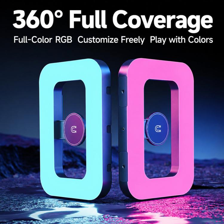 Luce video magnetica per smartphone, ricaricabile, portatile., ZGRL-01 RGB