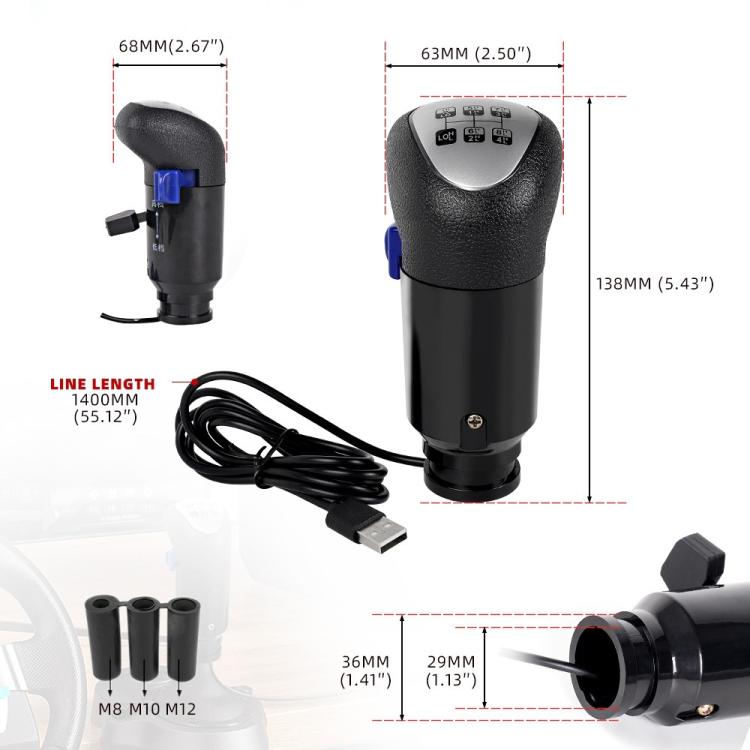 Pomello del cambio USB per Logitech G29 / G27 / G920 Thrustmaster TH8A per PC Truck Simulator, SFN190