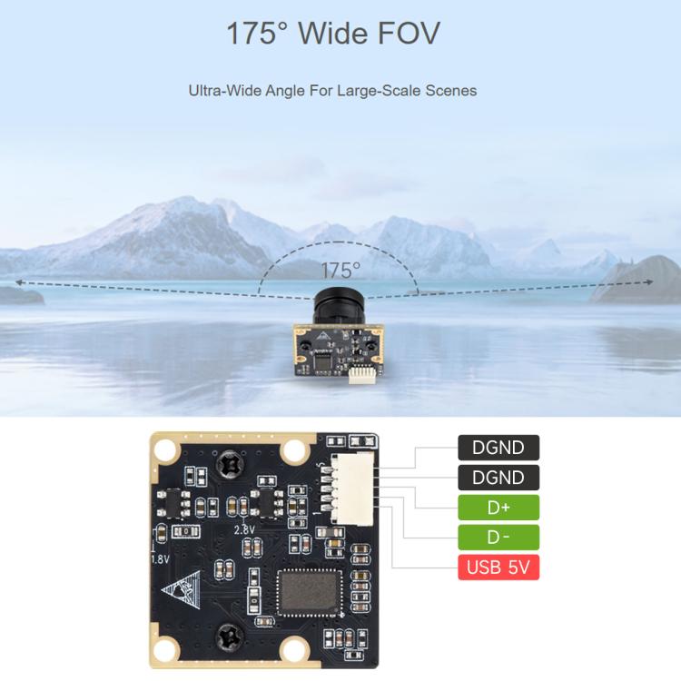 Waveshare OS05A20 5MP USB Camera Module Type B Supports USB2.0 Port, 35566