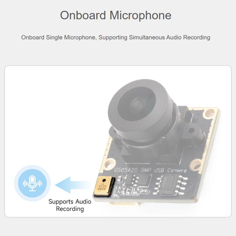 Waveshare OS05A20 5MP USB Camera Module Type B Supports USB2.0 Port, 35566