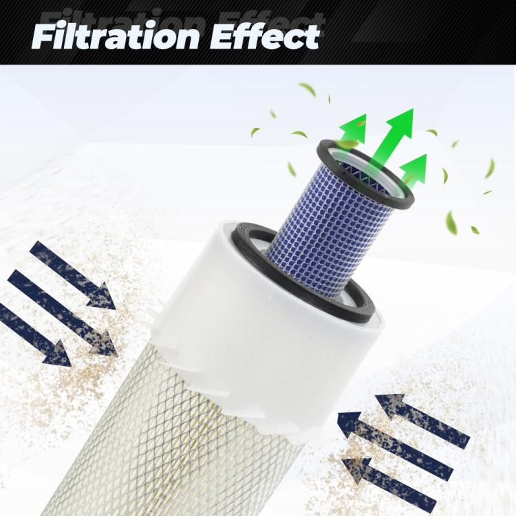 Kit filtro aria motore per escavatore Bobcat 753 / 763 / S175 / 641 e 325 / 328. Sostituisce i codici 6598362 e 6598492.
