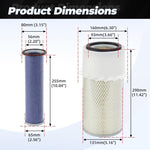 Kit filtro aria motore per escavatore Bobcat 753 / 763 / S175 / 641 e 325 / 328. Sostituisce i codici 6598362 e 6598492.