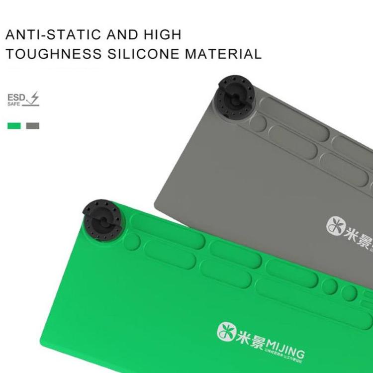 Tappetino da saldatura in silicone resistente al calore MIJING, antistatico, per riparazioni elettroniche., 79x30cm Green, 45x28cm Green, 45x28cm Gray