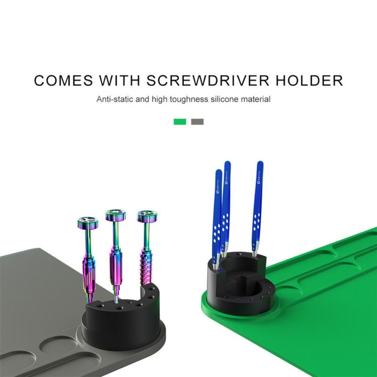 Tappetino da saldatura in silicone resistente al calore MIJING, antistatico, per riparazioni elettroniche., 79x30cm Green, 45x28cm Green, 45x28cm Gray