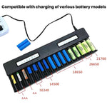 Caricabatterie al litio multifunzione HD-5885 a 16 slot con display LCD per batterie 26650 / 21700 / 18650, US Plug, EU Plug