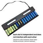 Caricabatterie al litio multifunzione HD-5885 a 16 slot con display LCD per batterie 26650 / 21700 / 18650, US Plug, EU Plug