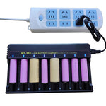 Caricabatterie multifunzionale MS-888 a 8 slot per batterie al litio da 3,7 V-4,2 V con spia luminosa., US Plug, EU Plug