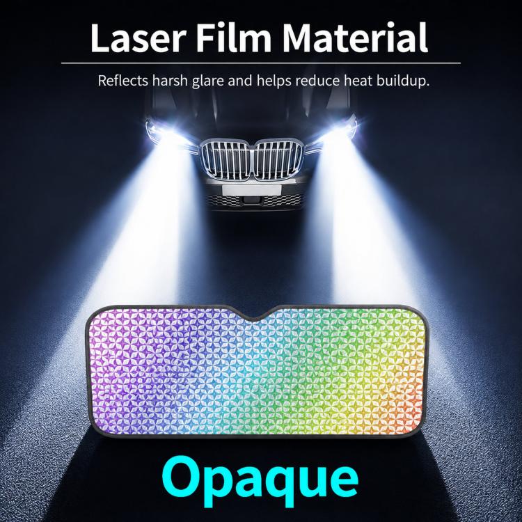 Parasole pieghevole e ispessito per parabrezza auto, inciso al laser., 140x70cm, 130x60cm, 130x70cm, 140x75cm, 150x80cm