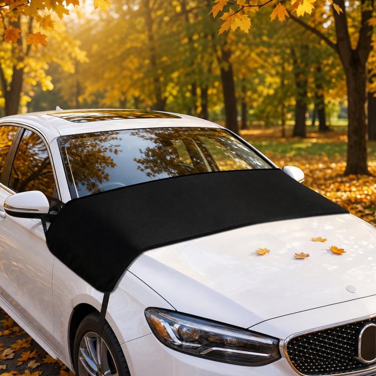 Grondaie per parabrezza auto, protezione antipioggia, copertura antipolvere per foglie e escrementi di uccelli., Front Aluminum Tint, Front Polyester Taffeta