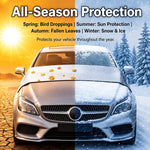 Grondaie per parabrezza auto, protezione antipioggia, copertura antipolvere per foglie e escrementi di uccelli., Front Aluminum Tint, Front Polyester Taffeta