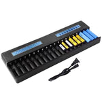 Caricabatterie al litio multifunzione a 20 slot con display LCD per batterie 18650 / 16340, US Plug, EU Plug
