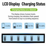 Caricabatterie al litio multifunzione a 20 slot con display LCD per batterie 18650 / 16340, US Plug, EU Plug