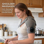 Massaggiatore elettrico per spalle con cuscinetti riscaldanti e vibrazione, cintura di supporto., Shoulder Massager