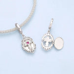 Scatola portafoto commemorativa fai-da-te con croce in argento sterling S925, BSC1290-1