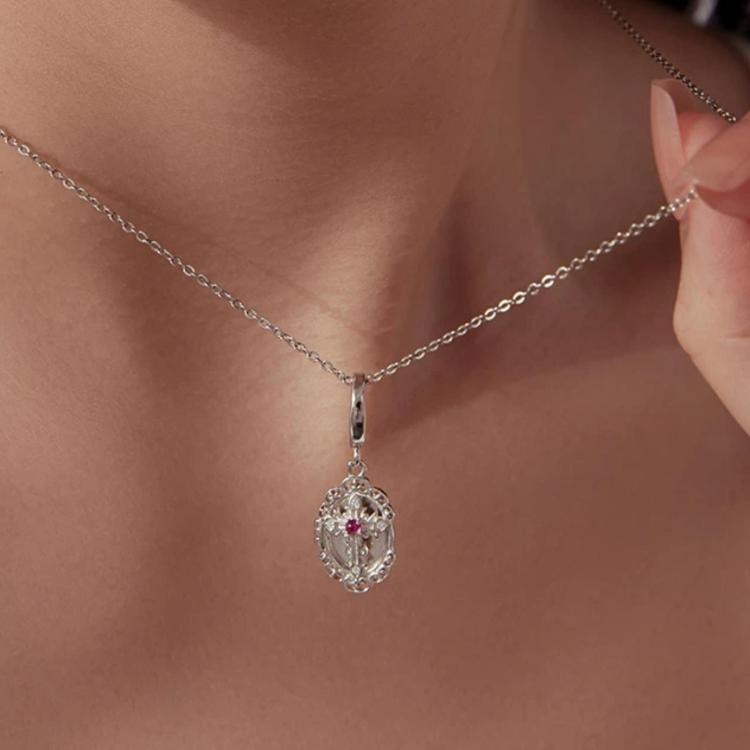 Scatola portafoto commemorativa fai-da-te con croce in argento sterling S925, BSC1290-1