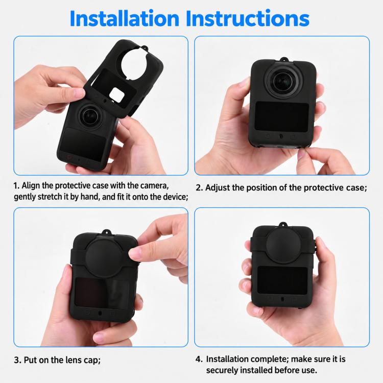 Copertura in silicone per obiettivo della fotocamera DJI Osmo 360 / 360 II Flymile.