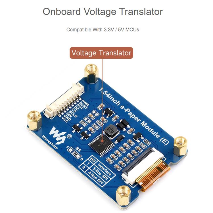 Display Waveshare da 1,54 pollici E6 E-Paper, E Ink Spectra 6 a colori, 240x240 pixel, interfaccia SPI., Without Driver Board, With Driver Board